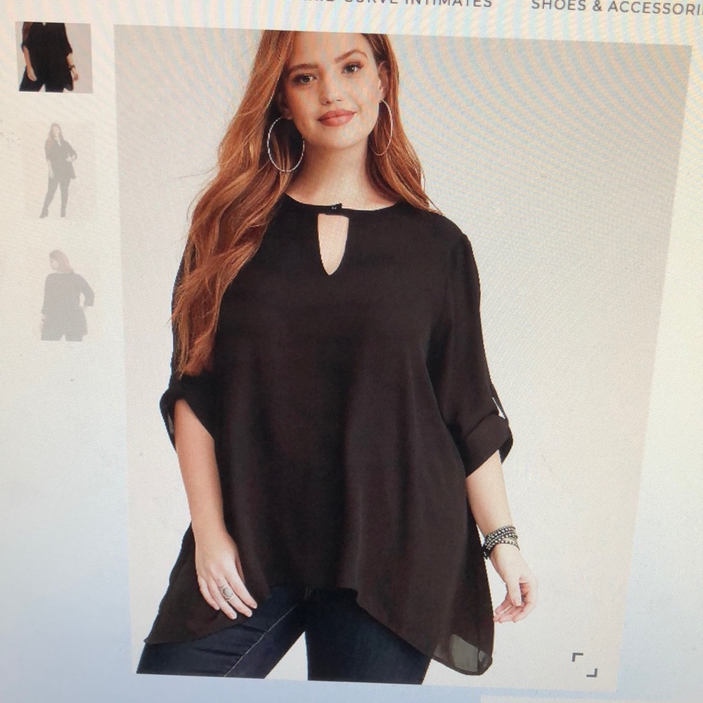 Torrid georgette keyhole shark bite top